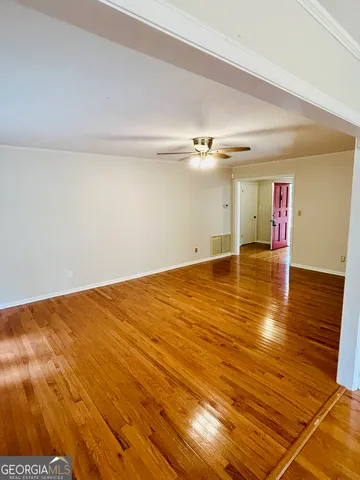 a view of wooden floor in a room