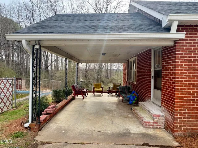 a view of outdoor space with seating