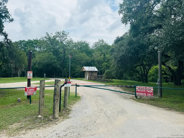 a view of a park with slide
