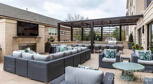 a outdoor space with furniture