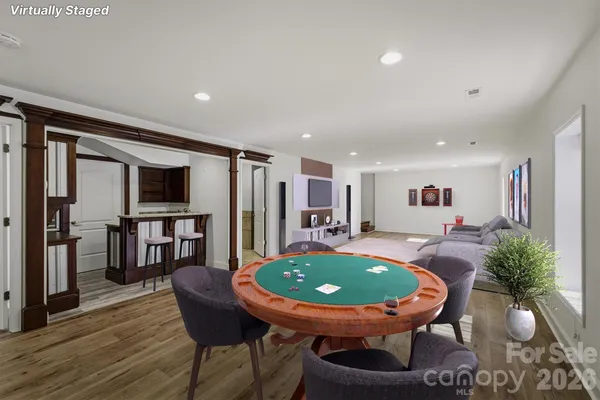 a room with furniture and a table