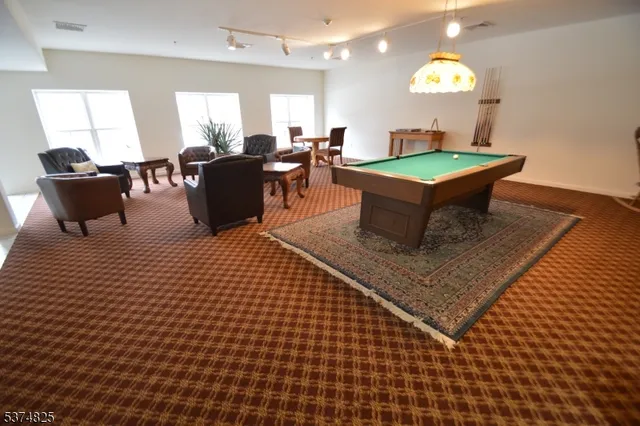 a living room with a large window