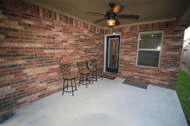 a view of a backyard with a small cabin