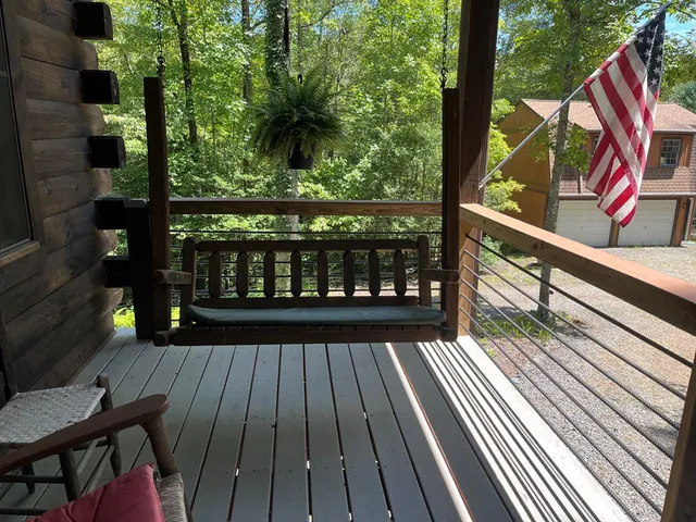 a outdoor living space with patio furniture