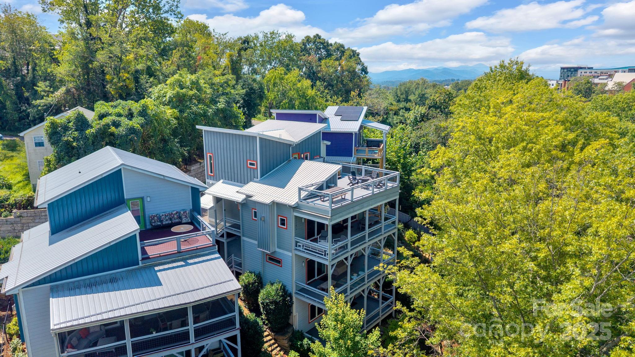 8 Birdhouse Row Asheville, NC 28801 - Photo 45 of 46 aerial view of a house with a yard