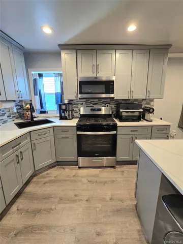 a living room with furniture