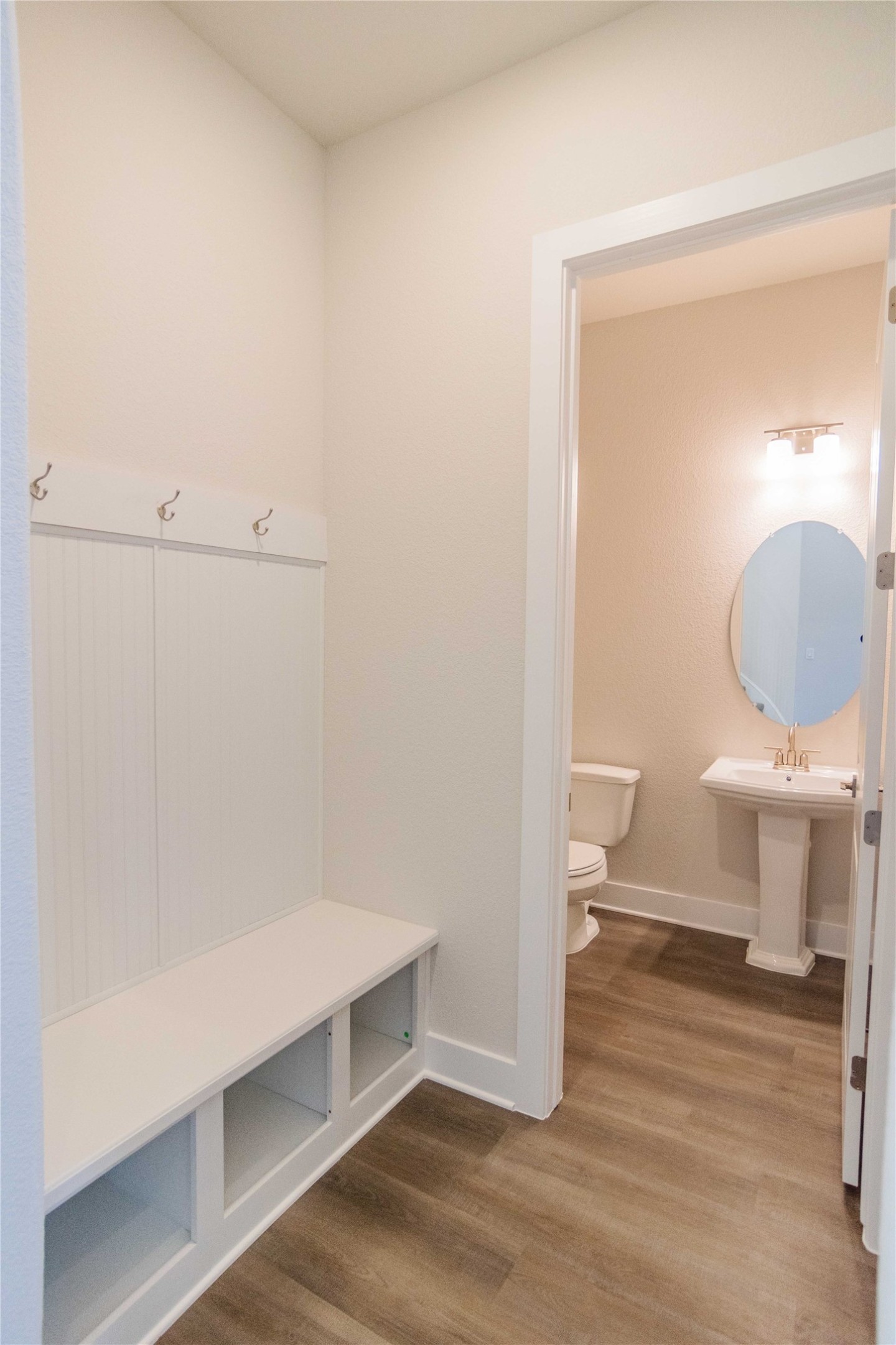 1252 Lavender Way Georgetown, TX 78628 - Photo 9 of 23 a bathroom with a toilet and a mirror