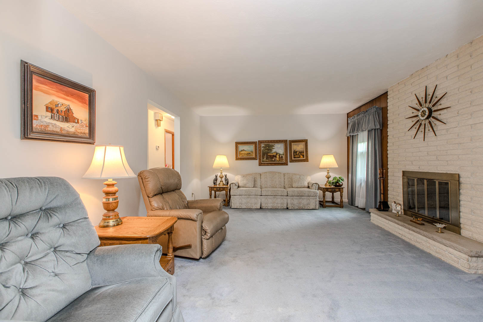 1207 Russell Street Normal, IL 61761 - Photo 5 of 23 a living room with furniture and a fireplace