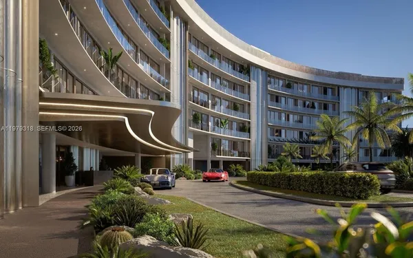 a front view of building with outdoor space