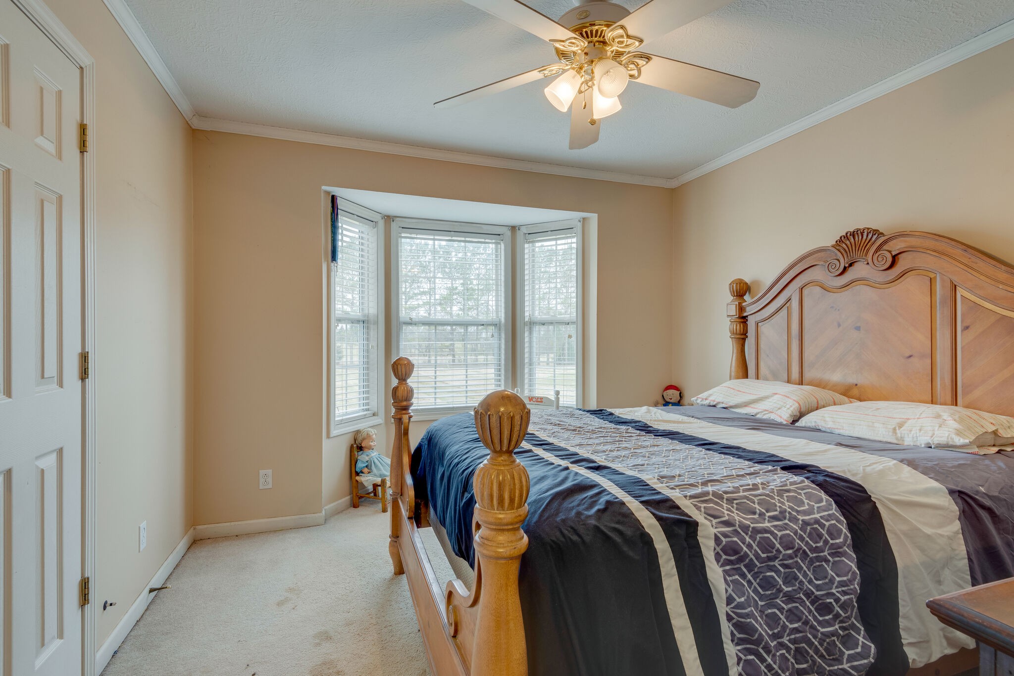 4329 Matthews Road Cedar Hill, TN 37032 - Photo 11 of 17 a bedroom with a bed and a chandelier