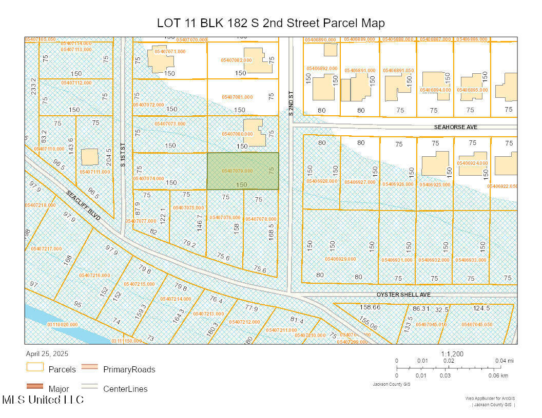 Lot 11 South 2nd Street Ocean Springs, MS 39564 - Photo 2 of 4 LOT 11 BLK 182 S 2nd Parcel Map