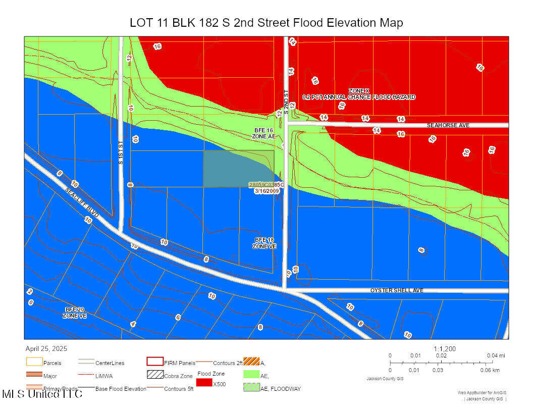 Lot 11 South 2nd Street Ocean Springs, MS 39564 - Photo 3 of 4 LOT 11 BLK 182 S 2nd Flood Elevation Map