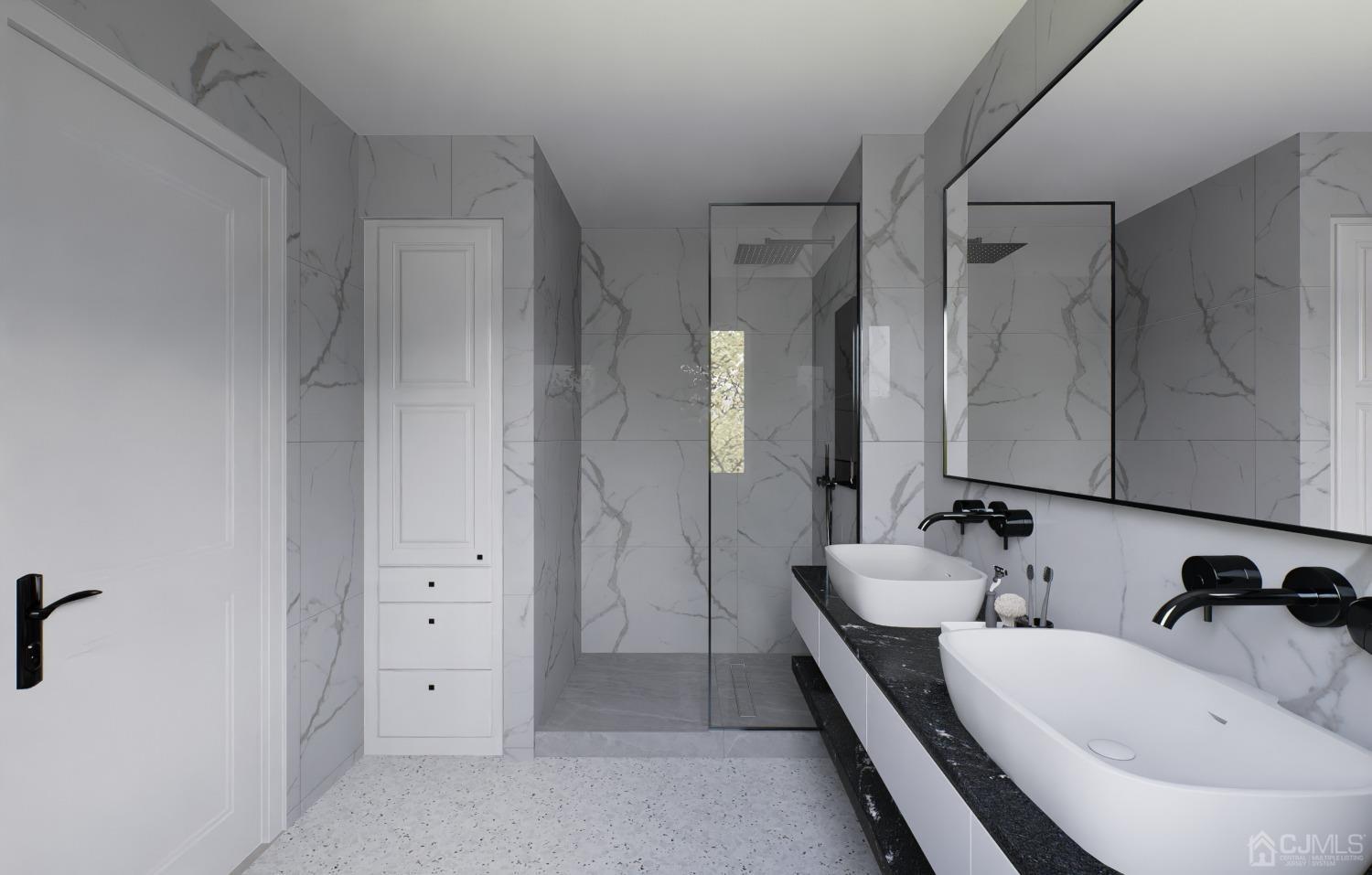753 Myrtle Road North Brunswick, NJ 08902 - Photo 16 of 20 a bathroom with a double vanity sink and mirror