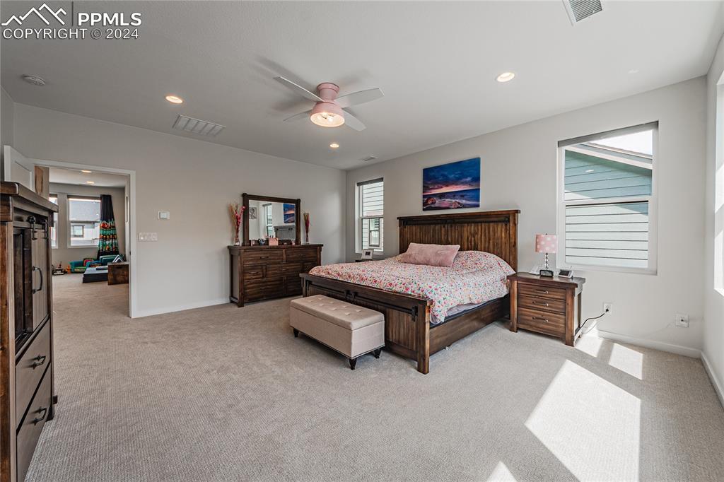 11148 Cloud Shadow Road Littleton, CO 80125 - Photo 27 of 46 a spacious bedroom with a bed and a tv