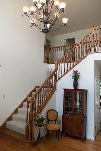252 Huckleberry Road Indiana, PA 15701 - Photo 3 of 24 Beautiful Foyer - Solid Oak Stairway Railing and Hard Wood Flooring