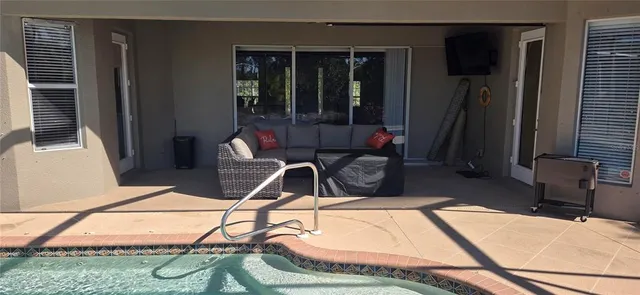 a house view with a seating space