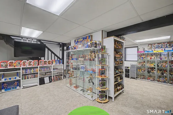 a living room with patio area and furniture