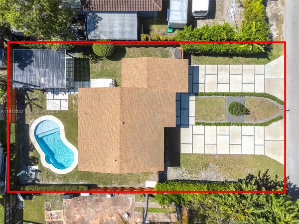 a view of outdoor space and swimming pool