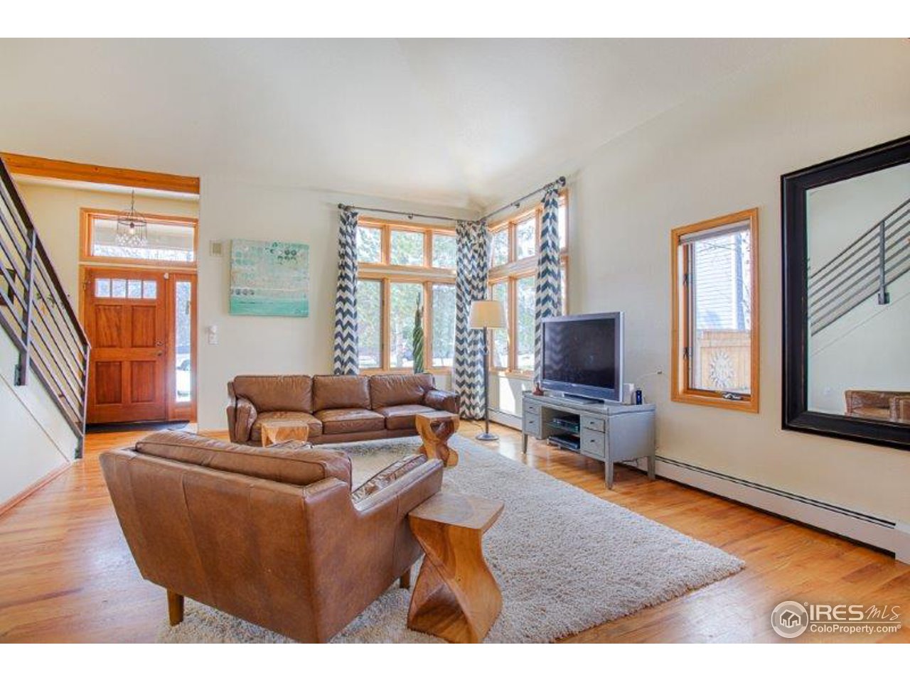 1301 Riverside Avenue Boulder, CO 80304 - Photo 3 of 25 a living room with furniture wooden floor and a flat screen tv