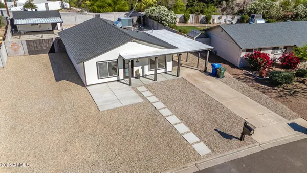 an aerial view of multiple house