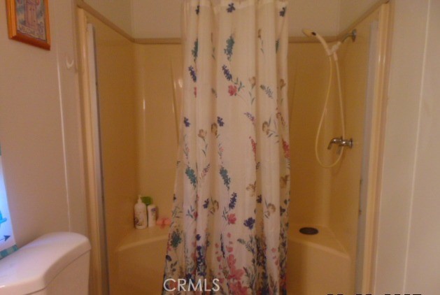 3835 Gardiner Ferry Road, Unit 36 Corning, CA 96021 - Photo 22 of 43 a bathroom with a shower curtain and a toilet