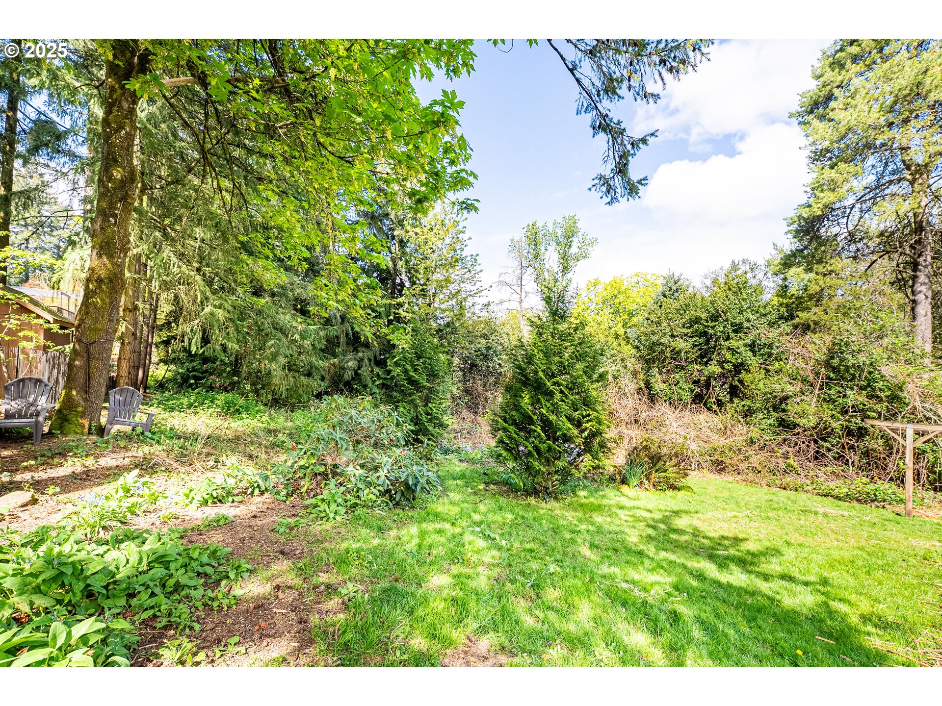 0 Southwest 25th Avenue, Unit 2 Portland, OR 97219 - Photo 2 of 12 a view of a yard with plants and large trees