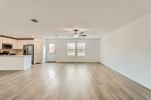 an empty room with a window