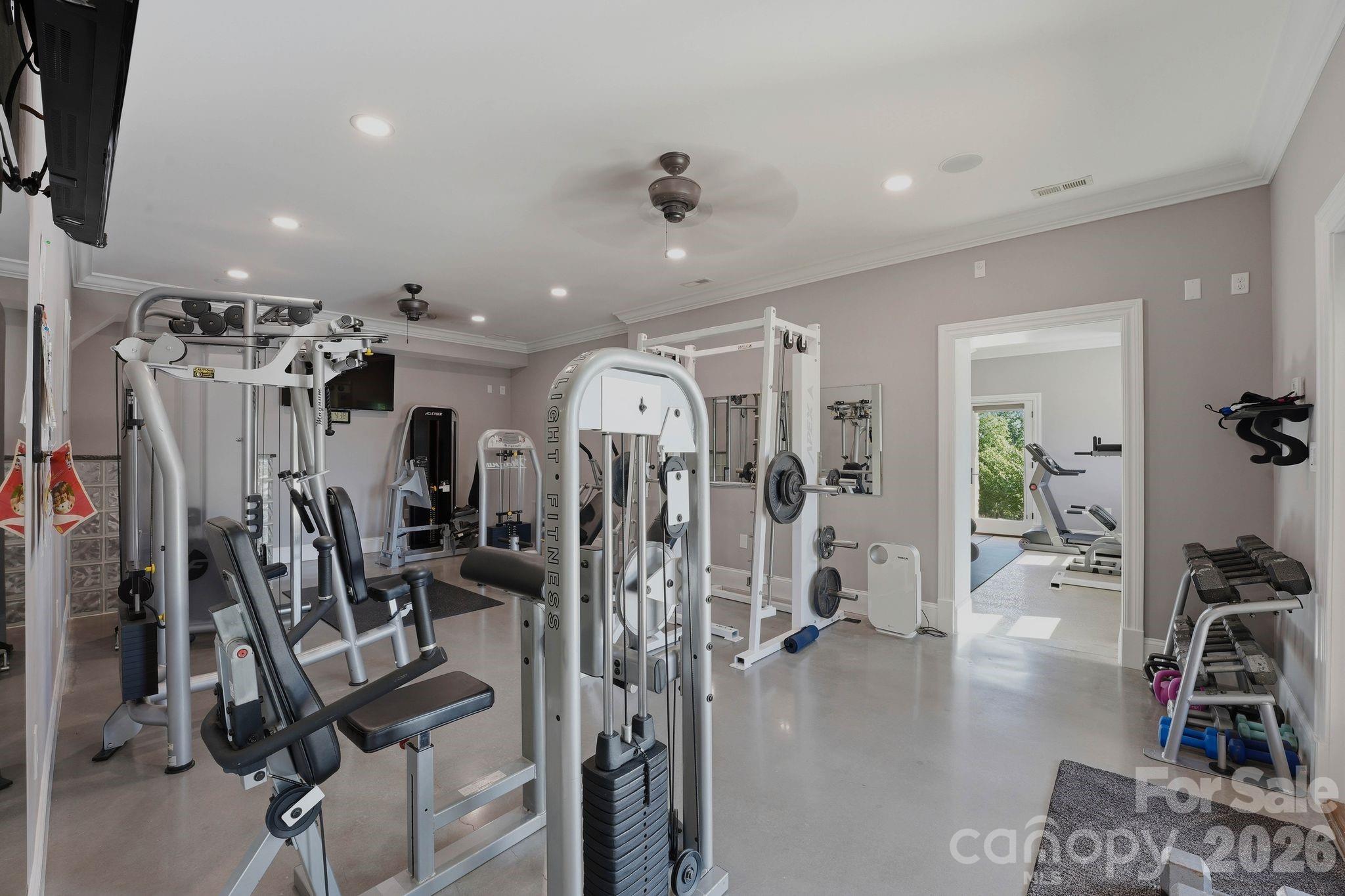 605 Recore Rdg Road Bessemer City, NC 28016 - Photo 25 of 47 a view of a room with gym equipment