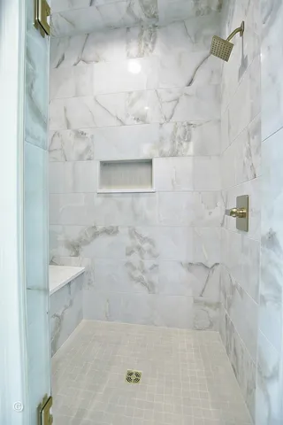 a bathroom with a shower