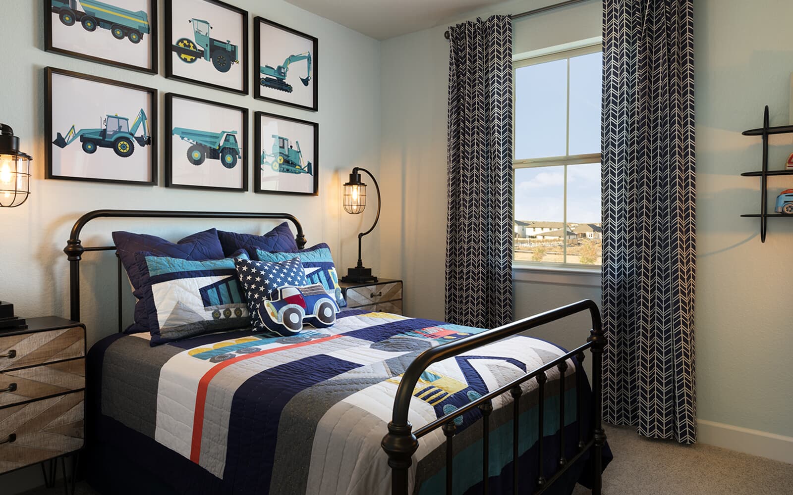 8810 Marmoset Way Austin, TX 78744 - Photo 7 of 19 a bedroom with a bed a window and painting on the wall
