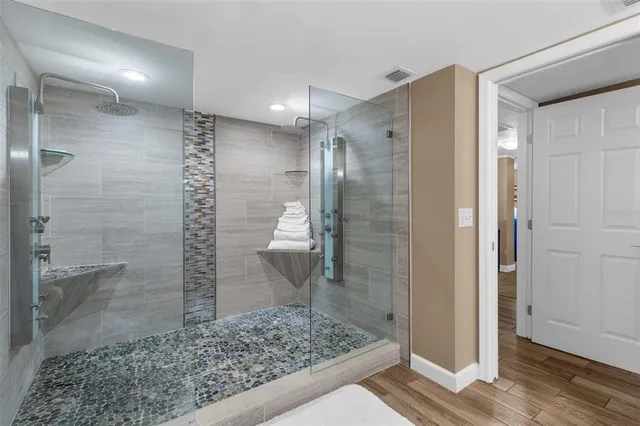 a view of a balcony with furniture