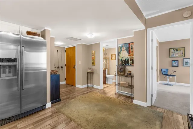 a view of living room and kitchen
