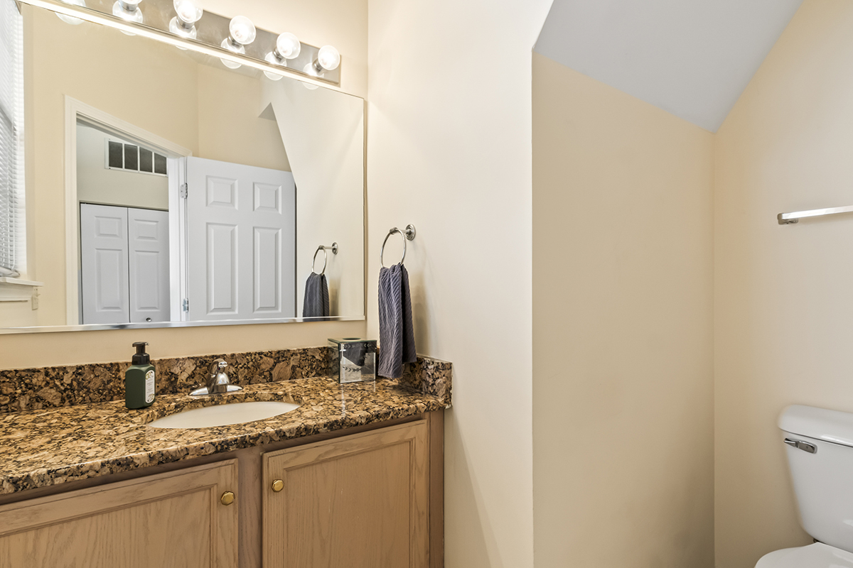 2280 Briar Court Hoffman Estates, IL 60169 - Photo 17 of 36 a bathroom with a granite countertop sink and a mirror