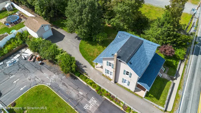 an aerial view of a house