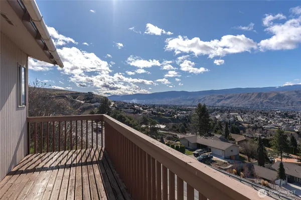 a view of city from a balcony