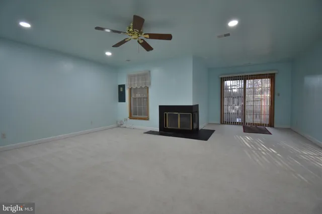 an empty room with a window