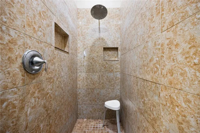 a bathroom with a shower