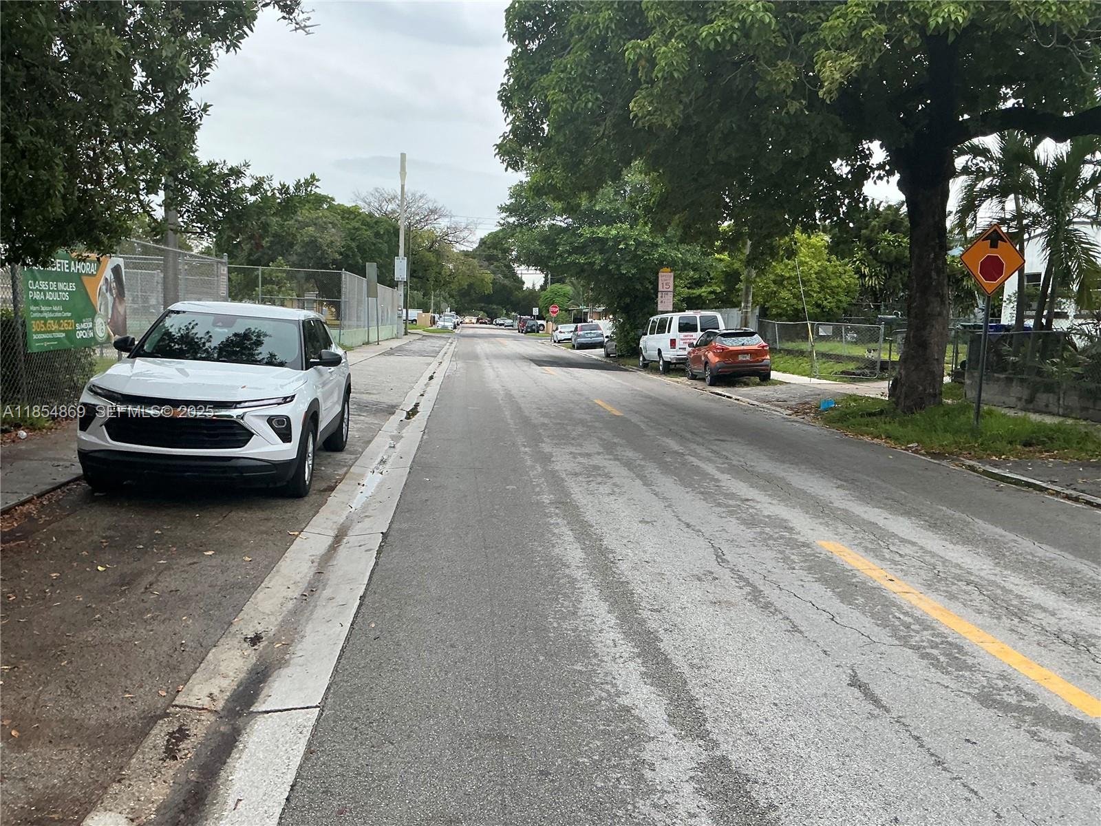 a car parked on the side of a street