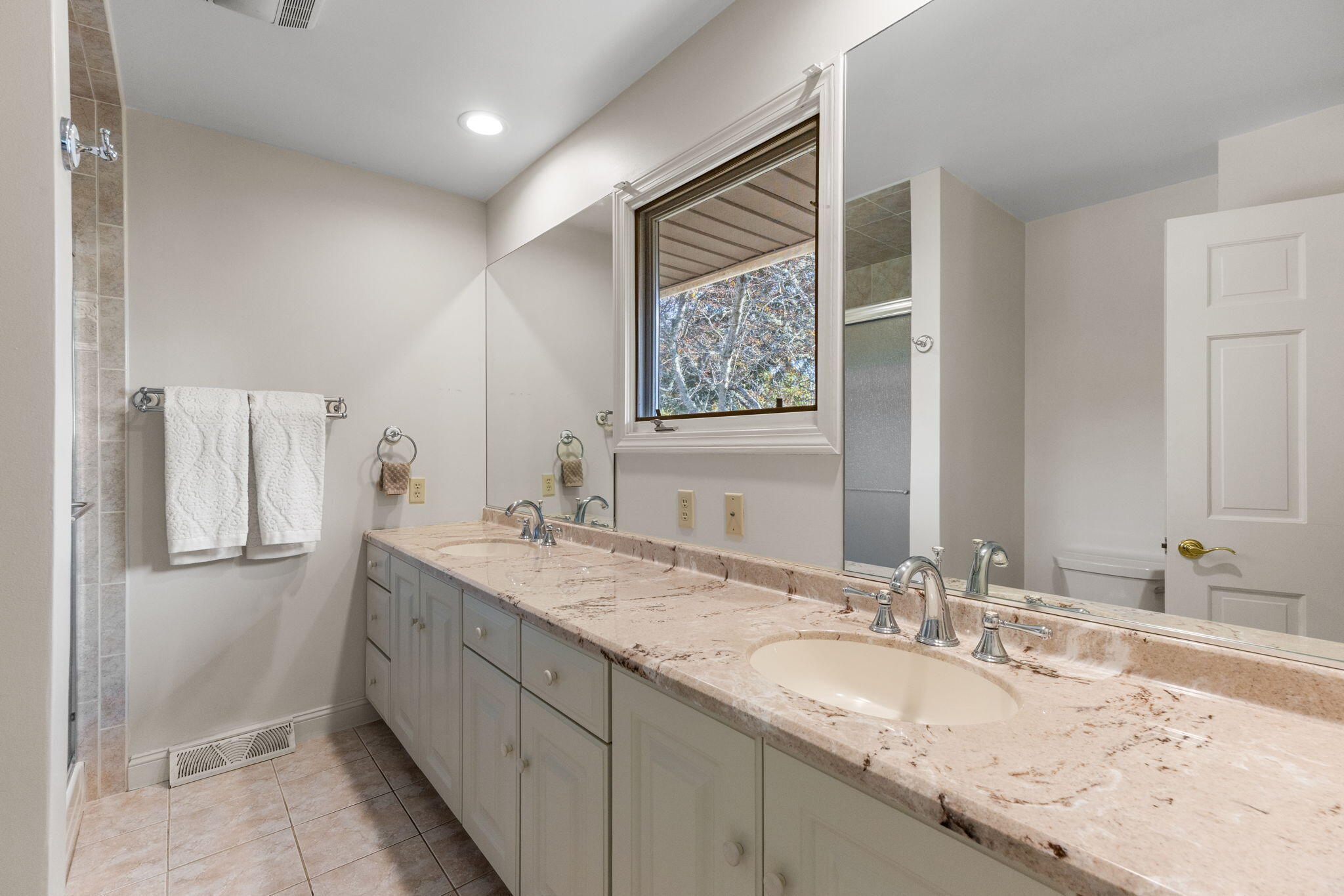 2 Dogwood Road, Unit 2 Buzzards Bay, MA 02532 - Photo 34 of 49 a bathroom with a granite countertop sink and a mirror