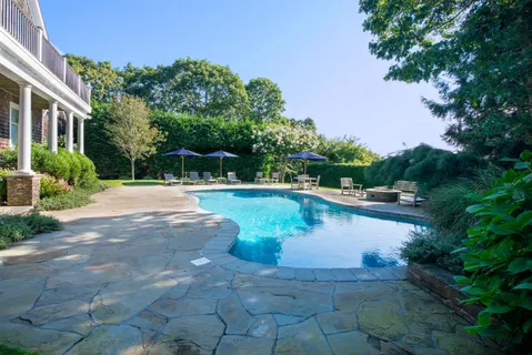 a view of a table and chairs in patio