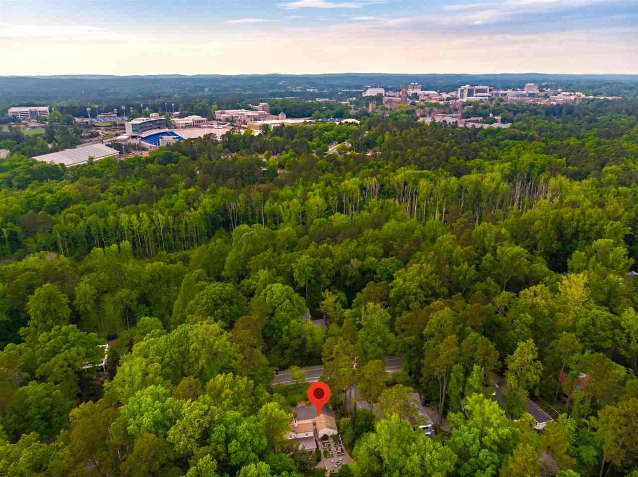 2251 Cranford Road Durham, NC 27705 - Photo 29 of 30 Walking distance to the Al Buehler Trail, Duke University West Campus, Wallace Wade Football Stadium, Cameron Indoor Stadium, Nasher Museum of Art, Sarah P. Duke Gardens and much more. Aerial View