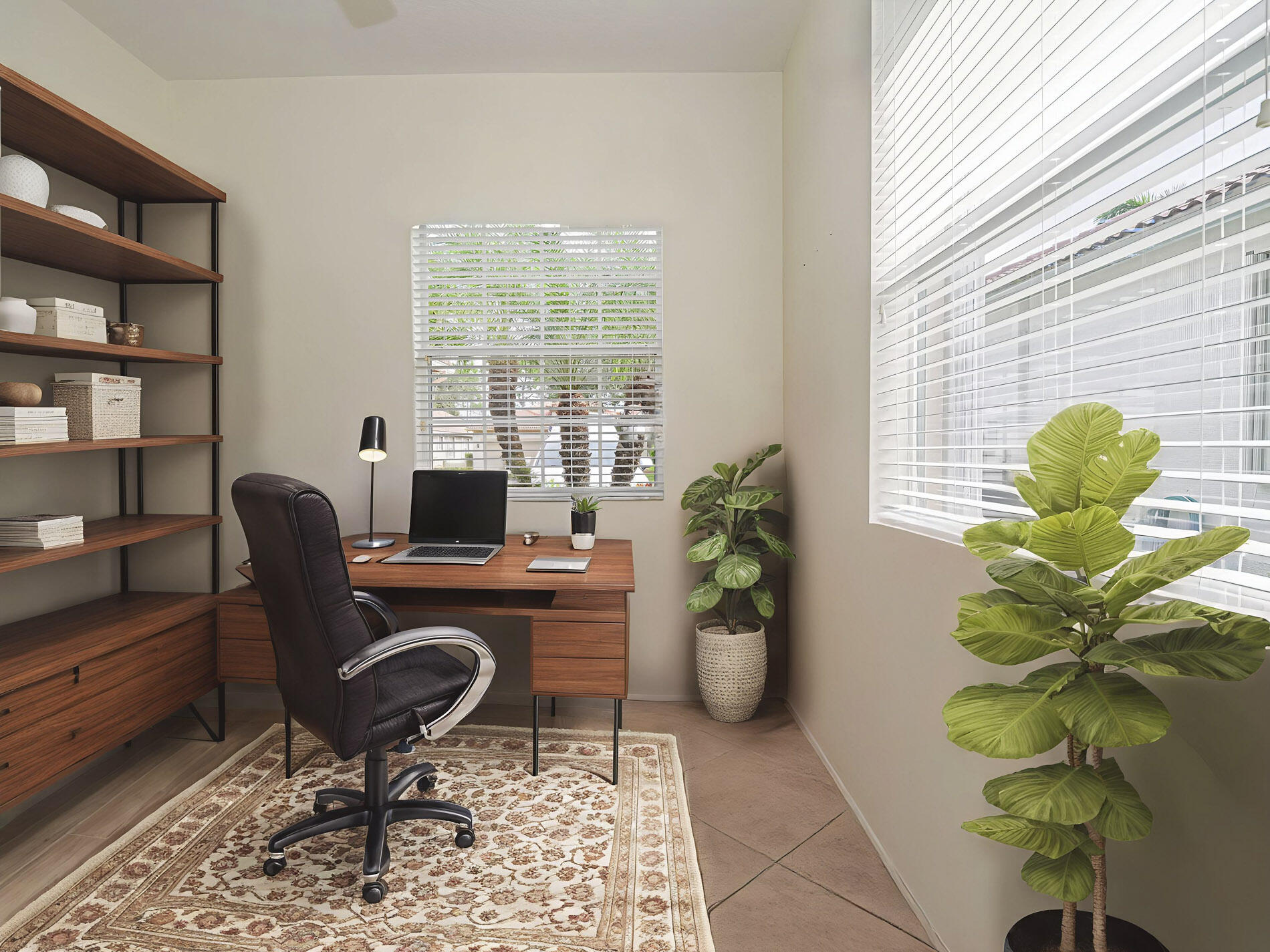 6871 Southeast Twin Oaks Circle Stuart, FL 34997 - Photo 34 of 34 a view of a workspace with furniture and a potted plant