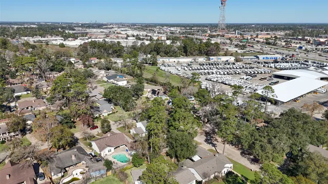 an aerial view of multiple house