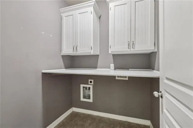 a close view of kitchen cabinets