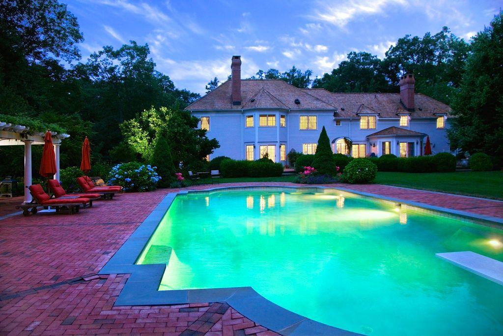 262 Lukes Wood Road New Canaan, CT 06840 - Photo 32 of 34 a view of swimming pool of a house with a yard