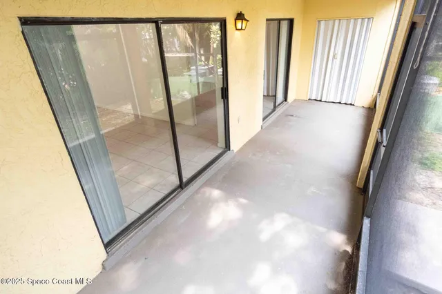 a view of a glass door