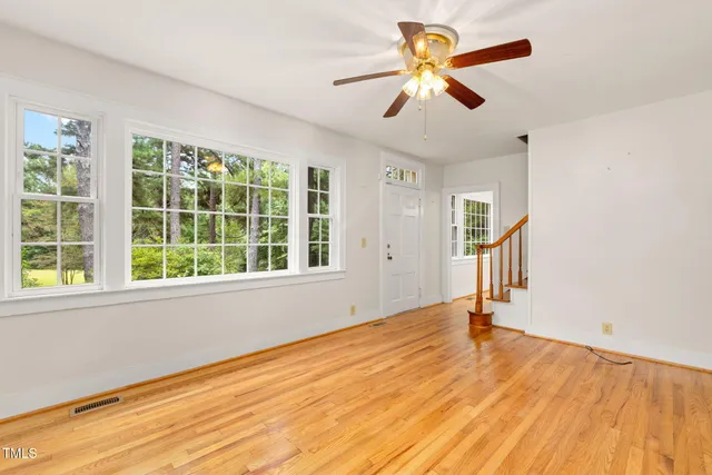 a view of a garden with pathway