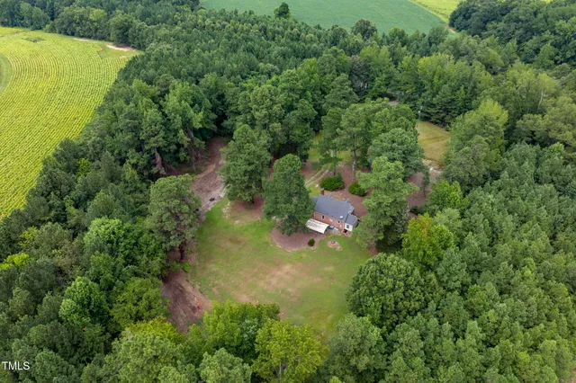 a view of a swimming pool and trees in the background