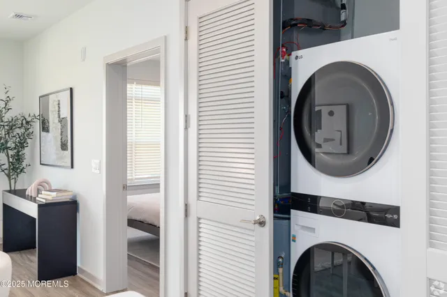 a view of living room washer and dryer