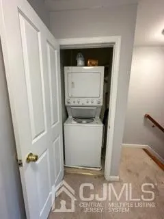 a utility room with a washer and dryer